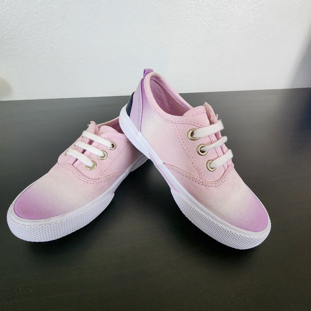 Sperry Kids Pink Ombre Canvas Sneakers size 6M